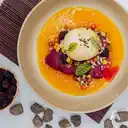Burrata y Fettuccini de Mango Biche
