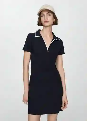 Vestido Polo-H Navy Talla L Mujer Mango