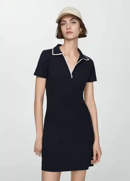 Vestido Polo-H Navy Talla L Mujer Mango