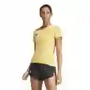Adidas Camiseta Adizero e Tee Amarillo Para Mujer Talla M
