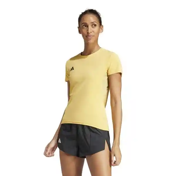 Adidas Camiseta Adizero e Tee Amarillo Para Mujer Talla M