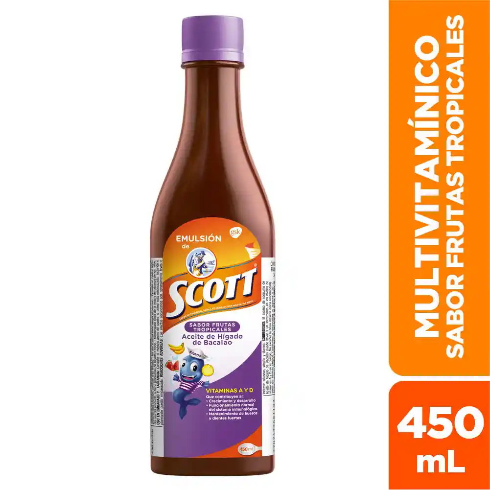 Emulsión de Scott Tradicional Vitaminas A y D x 450 Ml