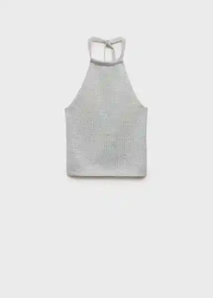 Top Marieta Plata Talla M Mujer Mango