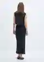 Chaleco Talia Tejano Gris Oscuro Talla M Mujer Mango