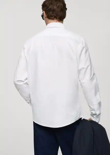 Camisa Oxford Blanco Talla XL Hombre Mango