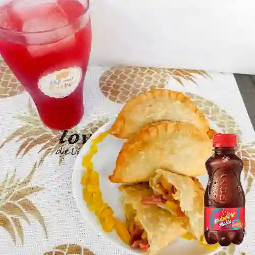 Empanada de harina + pony malta 200 ml
