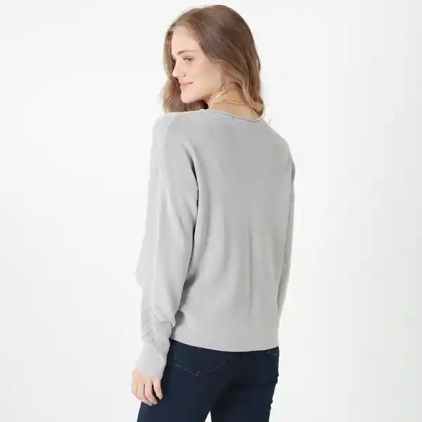 Suéter Cuello Redondo Manga Larga Gris Talla M 705325