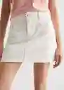 Falda Yoke Off White Talla 19 Teen Niñas Mango