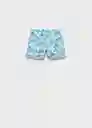 Short Bañador Palmbb Celeste Talla 71 Niños Mango