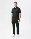 Camisa Carbon M/c Bol Negro Sombrío Ultraoscuro Talla M Hombre Chevignon