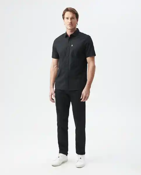 Camisa Carbon M/c Bol Negro Sombrío Ultraoscuro Talla M Hombre Chevignon