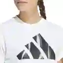 Adidas Camiseta Run it Bl Tee Para Mujer Blanco Talla S