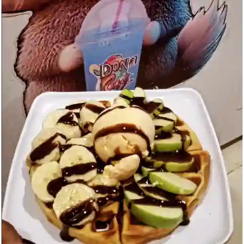 Waffle de Fruta + Helado