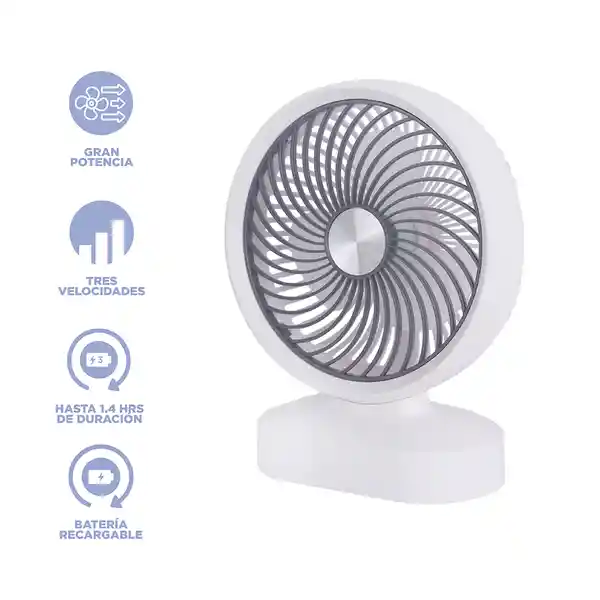 Ventilador de Escritorio 1200mah Blanco 20 x 25 cm Miniso