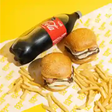 Super Promo: Burger Mixta X 2 + 1 Lt
