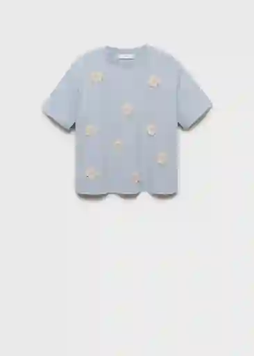 Camiseta Flori Azul Talla XS Mujer Mango