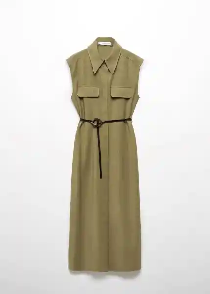 Vestido Casino Khaki Talla L Mujer Mango