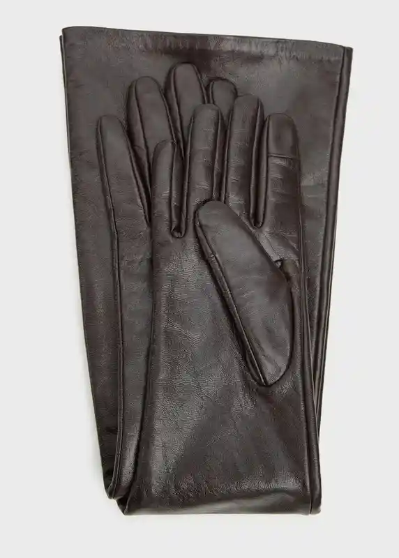 Guantes Corso Marron Talla M Mujer Mango