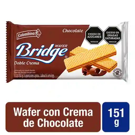Bridge Galletas Wafer Doble Crema Sabor a Chocolate