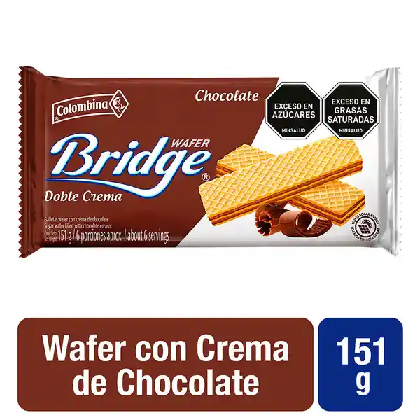 Bridge Galletas Wafer Doble Crema Sabor a Chocolate
