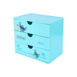 Organizador Plástico de 3 Cajones Serie Disney Stitch Miniso