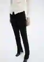 Pantalón Momi Negro Talla 38 Mujer Mango