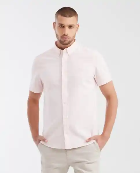 Camisa Button Down Manga Corta Rosa Nouveau Claro M Chevignon
