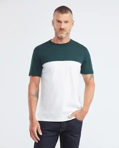 Block Contras T-shirt M/c Verde Galloway Ultraoscuro Talla S Hombre Chevignon