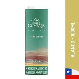 Cuatro Cumbres Vino Blanco Tetra Pack Variedad De Uvas 1000 ml