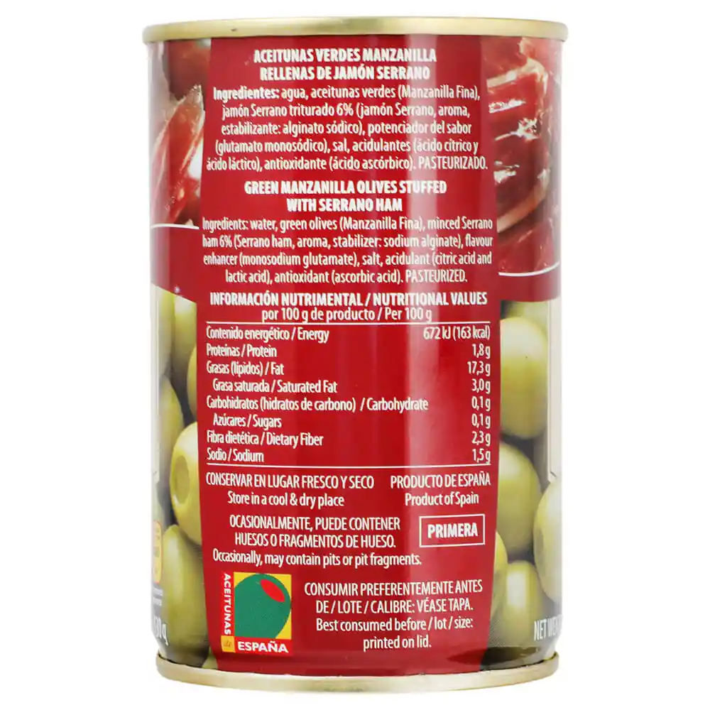 Jolca Aceitunas Verdes Rellenas de Jamón Serrano