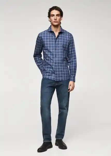 Camisa Grignon Celeste Talla XL Hombre Mango