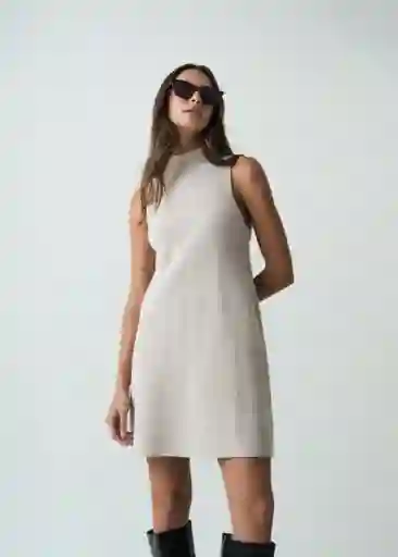 Vestido Mujer Crudo Ballueca Claro Talla S 572G070 Naf Naf