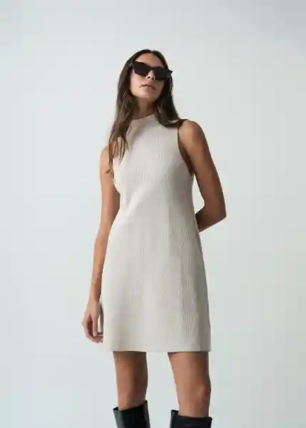 Vestido Mujer Crudo Ballueca Claro Talla S 572G070 Naf Naf