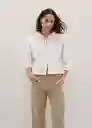 Pantalón Tracy Khaki Talla 46 Mujer Mango