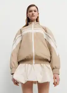 Chaqueta Mix Beige Talla S Mujer Mango