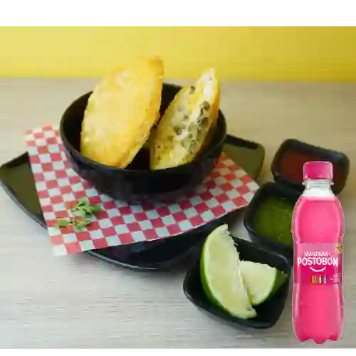 Combo Arepa de Huevo c/ Carne +Postobón Manzana 250ml