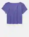 Camiseta Algodón Ultrasuave Aerie Azul X-Small American Eagle