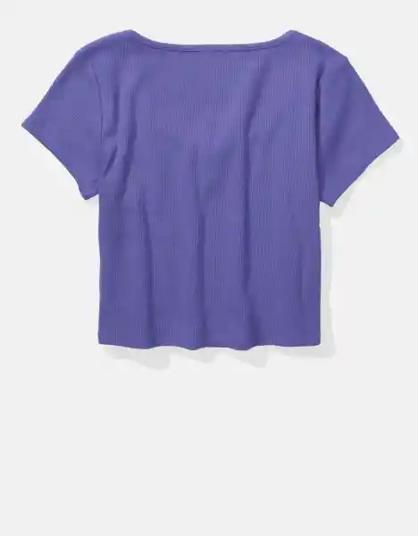 Camiseta Algodón Ultrasuave Aerie Azul X-Small American Eagle