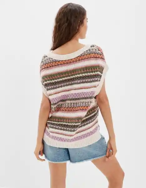 American Eagle Chaleco Jersey Oversized Multicolor Talla Medium