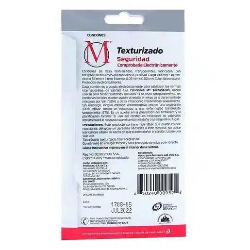 Condones M Texturizados 3 Unidades