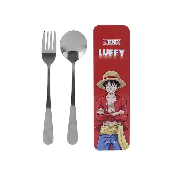 Juego Cubiertos Tenedor y Cuchara Luffy Serie One Piece Miniso