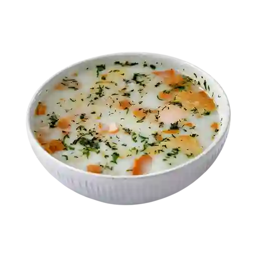 Caldo con Arepa y Huevo