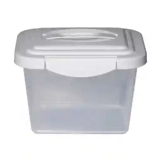 Krea Caja Organizadora Transparent Tapa Blanca 2C 4.5 L