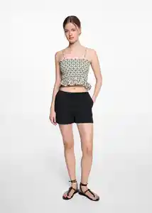 Short Lino Negro Talla 18 Niñas Mango