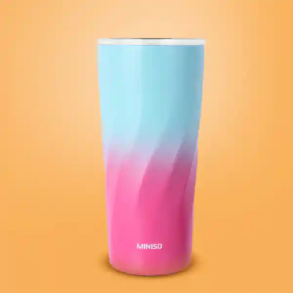 Vaso de Acero Azul y Rosa 600 mL Miniso