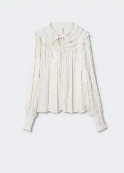 Blusa Crumble Offwhite Talla 28 Mujer Mango