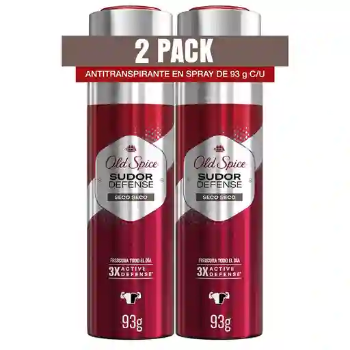 Desodorante Antitranspirante Hombre Old Spice Spray Sudor Defense Seco 93 g Pack 2 Unidades
