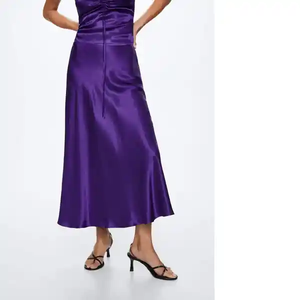 Falda Verti-W Morado Talla Xs Mujer Mango