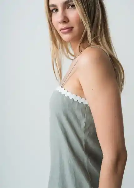 Vestido Liken Verde Calma Medio Talla S 472G377 Naf Naf