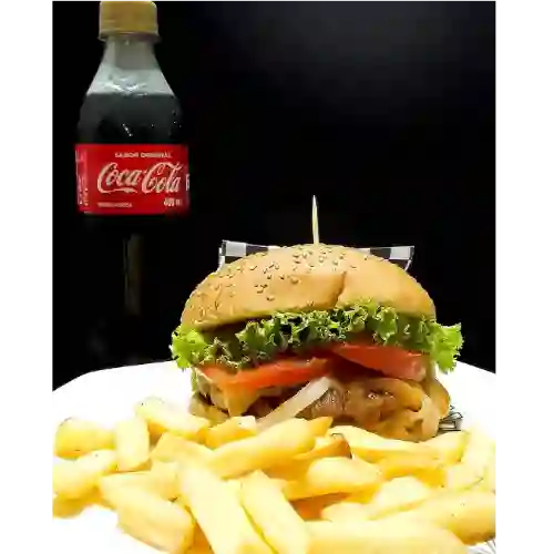 Hamburguesa Sencilla Gaseosa y Papas